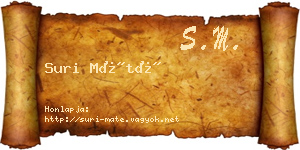Suri Máté névjegykártya